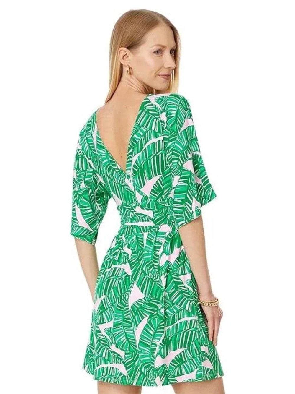 Lilly Pulitzer Green Printed Dress with Pink Tag